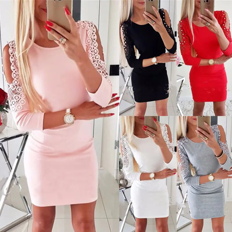 Beaded Off-Shoulder Bodycon Dress
