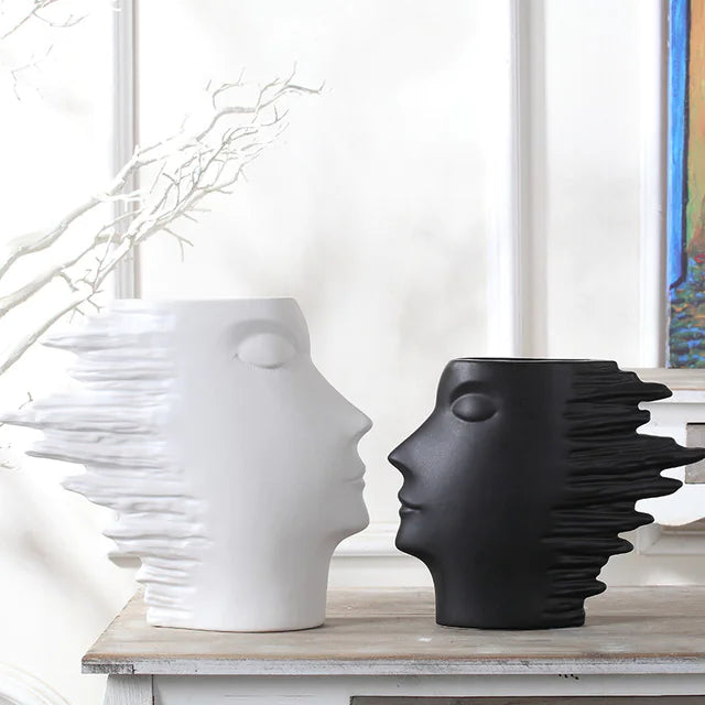 Scandinavian Minimalist Face Vase