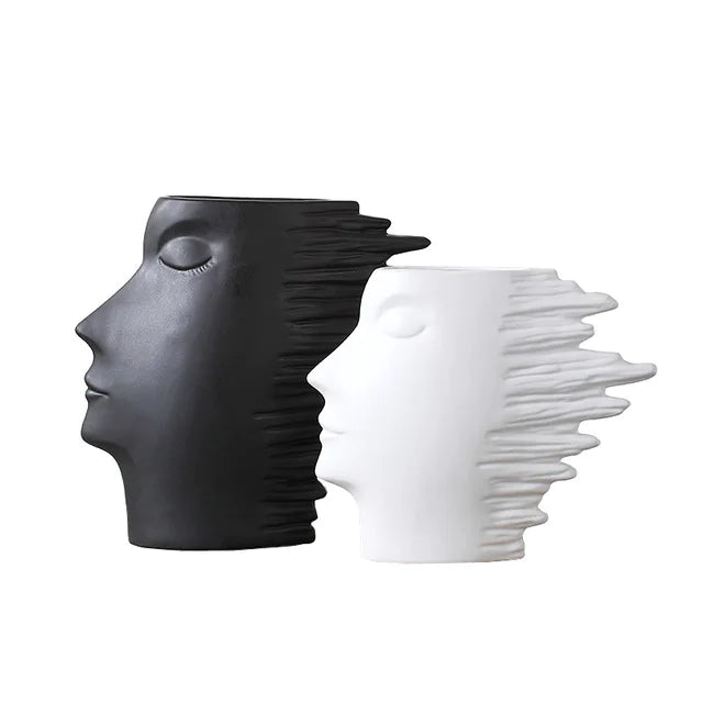Scandinavian Minimalist Face Vase
