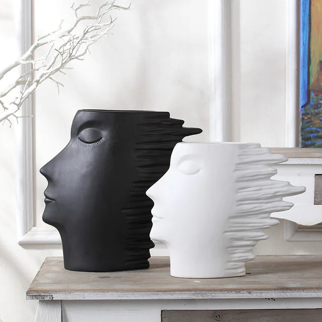 Scandinavian Minimalist Face Vase