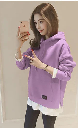 Blue Block Casual Hoodie