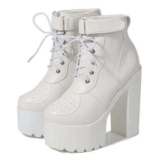 14CM Thick-Soled Waterproof Martin Short Boots for Women