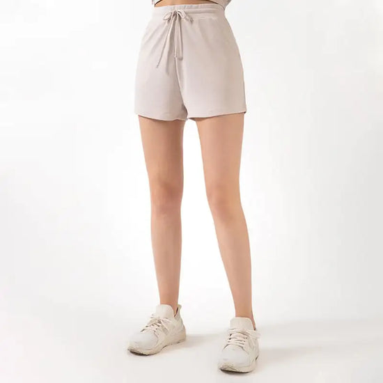 Lace-Trimmed Flowy Yoga Shorts