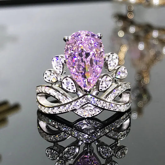 Sterling Silver Princess Drop Ring