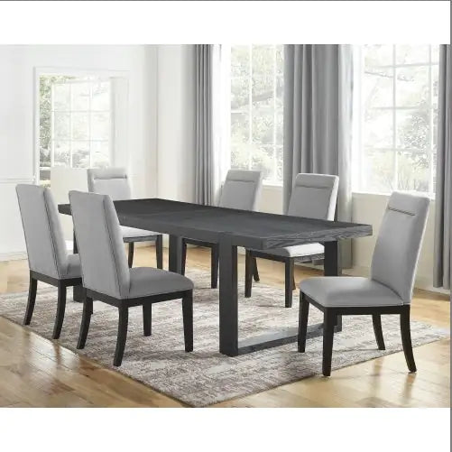 Yves Gray 7-Piece Wood Dining Set