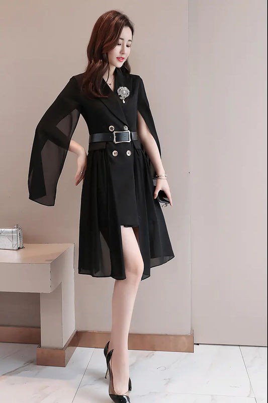 Spring Chic Slim Double-Breasted Jacket