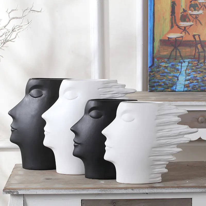 Scandinavian Minimalist Face Vase