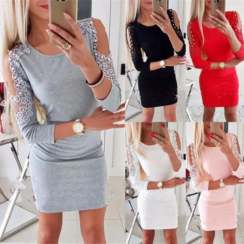 Beaded Off-Shoulder Bodycon Dress