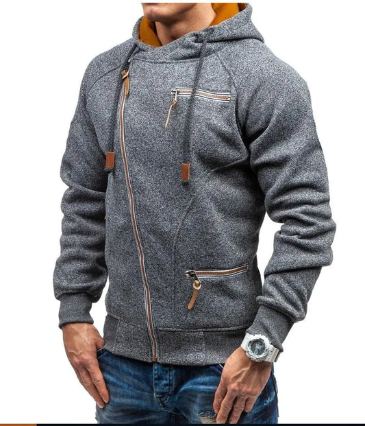 Sleek Zippered Hoodie for Men